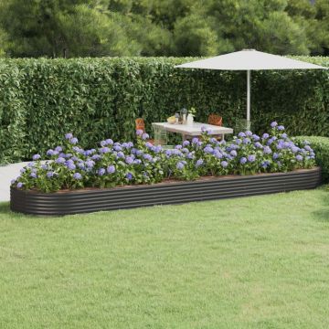 vidaXL Jardinieră de grădină antracit 523x140x36 cm oțel