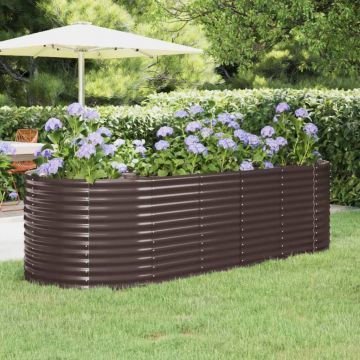 vidaXL Strat înălțat grădină 249x100x68 cm oțel vopsit electrostatic vidaXL Strat înălțat grădină 249x100x68 cm oțel vopsit electrostatic