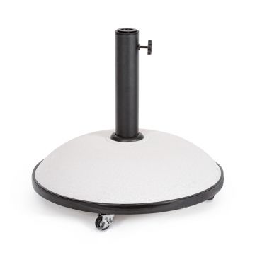 Baza cu roti pentru umbrela de gradina Barry, Bizzotto, 50 kg, Ø 70 cm, stalp Ø 58-48-38 mm, ciment, alb