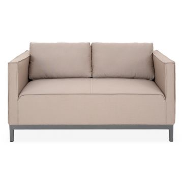Canapea cu 2 locuri, Eon, L.140 l.85 H.67 cm, aluminiu, gri