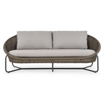 Canapea cu 3 locuri, Sun, L.210 l.85 H.76 cm, aluminiu, antracit/gri