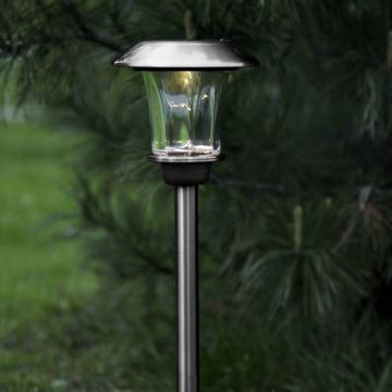 Lampadar LED pentru grădină Star Trading Living, argintiu
