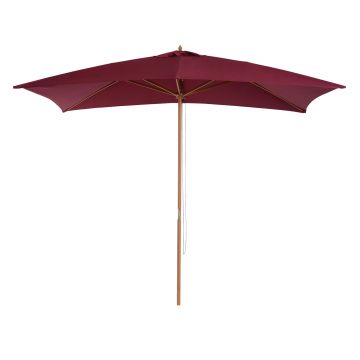 Umbrela din lemn Outsunny, bordo 2x3m  | Aosom Romania