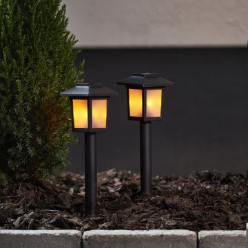 Set de 2 decorațiuni solare cu LED-uri pentru exterior Star Trading Flame, înălțime 23 cm