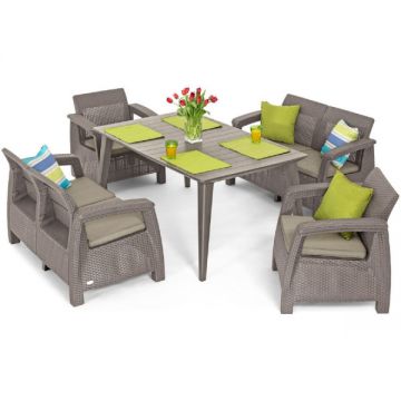 Set mobilier gradina, Corfu Fiesta, ratan sintetic, cappucino