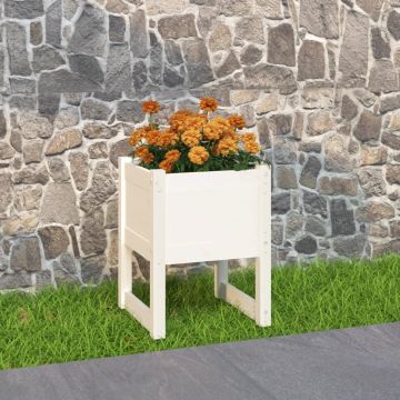 vidaXL Jardinieră, alb, 40x40x52,5 cm, lemn masiv de pin