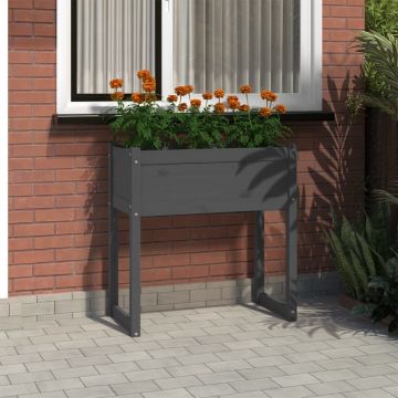 vidaXL Jardinieră, gri, 78x40x81 cm, lemn masiv de pin