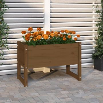 vidaXL Jardinieră, maro miere, 78x40x52 cm, lemn masiv de pin