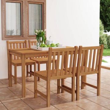 vidaXL Set mobilier grădină, 5 piese, lemn masiv de tec