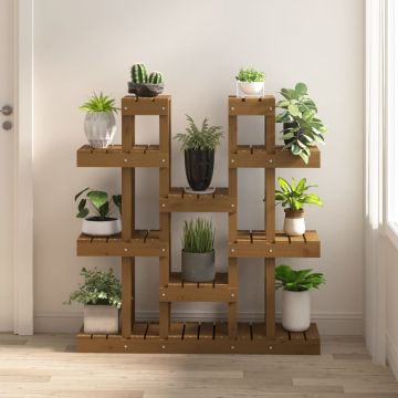 vidaXL Suport pentru plante,maro miere,104,5x25x109,5cm lemn masiv pin