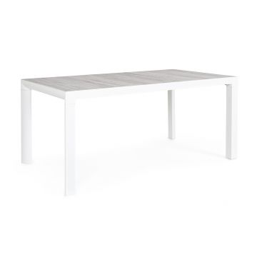 Masa pentru gradina Mason, Bizzotto, 160 x 90 x 74 cm, aluminiu/ceramica, alb