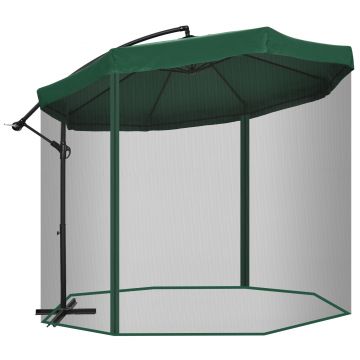 Umbrela suspendata pentru gradina Outsunny, rotatie 360°, baza in cruce , verde | Aosom RO