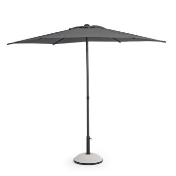 Umbrela pentru gradina / terasa Samba, Bizzotto, Ø 270 cm, stalp Ø 38 mm, otel/poliester, gri inchis