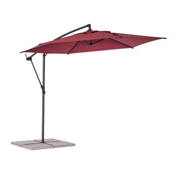 Umbrela pentru gradina / terasa Tropea, Bizzotto, Ø 300 cm, stalp Ø 46-48 mm, otel/poliester, bordo