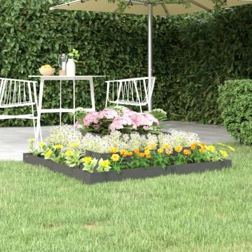 vidaXL Jardinieră, gri, 110x110x27 cm, lemn masiv de pin