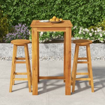 vidaXL Set mobilier de grădină, 3 piese, lemn masiv de acacia