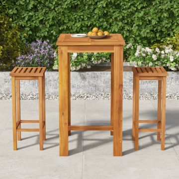 vidaXL Set mobilier de grădină, 3 piese, lemn masiv de acacia