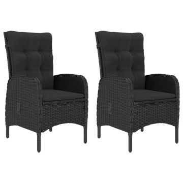 vidaXL Set mobilier de grădină, 3 piese, negru