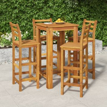 vidaXL Set mobilier de grădină, 5 piese, lemn masiv de acacia