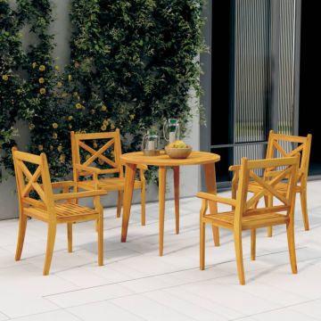 vidaXL Set mobilier de grădină, 5 piese, lemn masiv de acacia