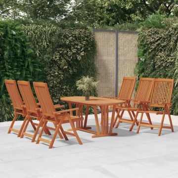 vidaXL Set mobilier de grădină, 7 piese, lemn masiv de eucalipt