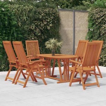 vidaXL Set mobilier de grădină, 7 piese, lemn masiv de eucalipt