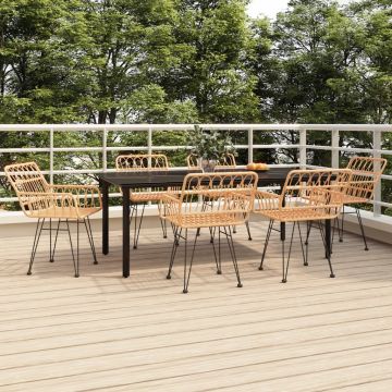 vidaXL Set mobilier de grădină, 7 piese, poliratan