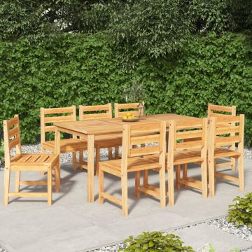 vidaXL Set mobilier de grădină, 9 piese, lemn masiv de tec