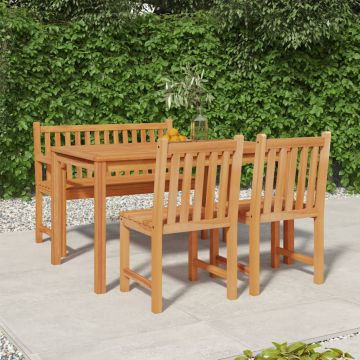 vidaXL Set mobilier pentru grădină, 4 piese, lemn masiv de tec