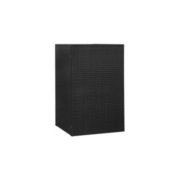 Magazie de pubela, negru, 76 x 78 x 120 cm, poliratan