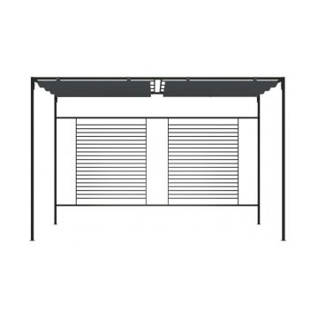 Pavilion cu acoperis retractabil, antracit, 4x3x2,3 m, 180 g/m²