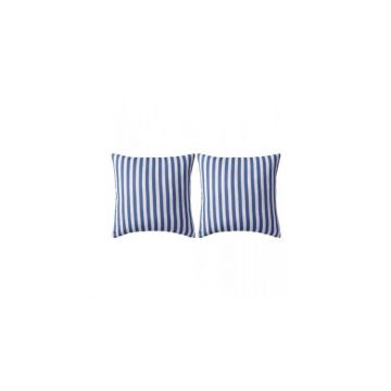 Perne de exterior, 2 buc., imprimeu dungi, 45x45 cm, bleumarin
