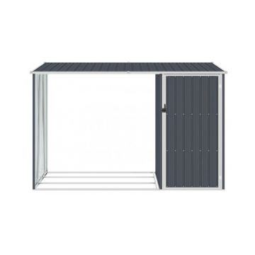 Sopron gradina lemne de foc, antracit 245x98x159 cm otel zincat