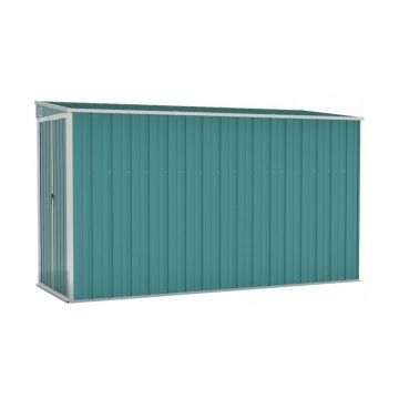 Sopron gradina metalic cu montaj pe un perete, verde, 118x288x178 cm, otel zincat