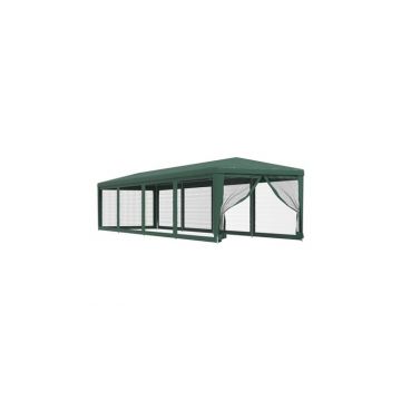 Cort de petrecere cu 10 pereti din plasa, verde, 3x12 m, hdpe