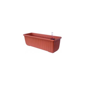 Ghiveci cu sistem auto-udare maro, lungime 40 cm Siesta - Plastia Ghiveci cu sistem auto-udare maro, lungime 40 cm Siesta - Plastia