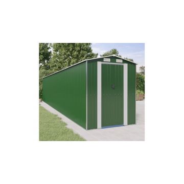 Magazie de gradina, verde, 192x1021x223 cm, otel zincat