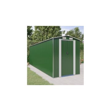 Magazie gradina de gradina, verde, 192x606x223 cm, otel zincat