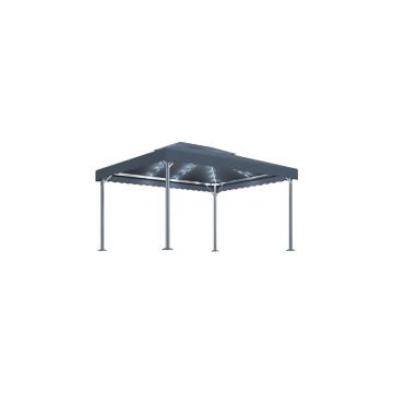 Pavilion cu perdele si  lumini led,antracit,400x300cm aluminiu