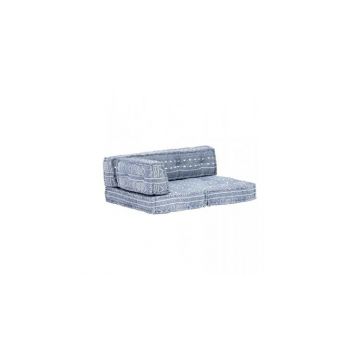 Perna pentru canapea din paleti, indigo, textil, petice