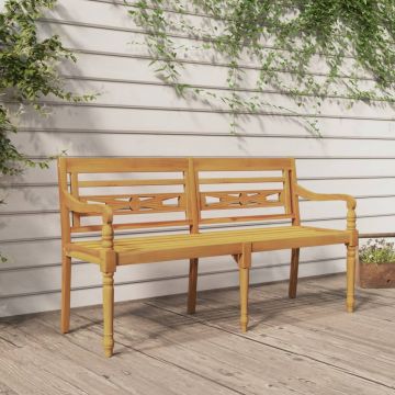 vidaXL Bancă Batavia, 150 cm, lemn masiv de tec