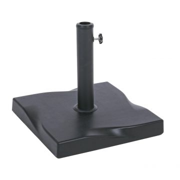Baza pentru umbrela de gradina  Salonicco, Bizzotto, 25 kg, 44.5 x 44.5 cm, stalp  Ø 48-38-35 mm, ciment, negru