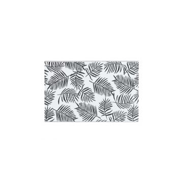 Covor de exterior, alb si negru, 120x180 cm, pp
