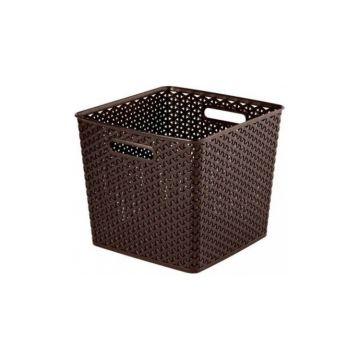 Cutie depozitare suprapozabila patrata 25L my style rattan maro