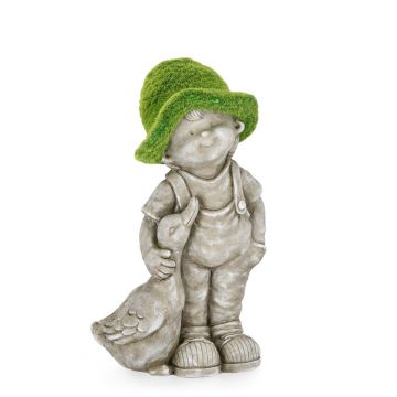 Decoratiune de gradina Boy W-Duck, Bizzotto, 25.5 x 44.5 cm, magneziu