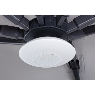 Lampa cu difuzor Bluetooth pentru umbrela de gradina Speaker, Bizzotto, Ø15 cm, LED, cu telecomanda