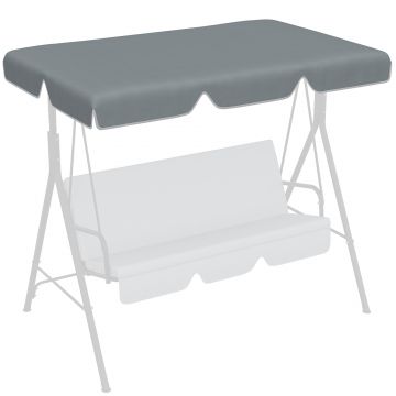Outsunny Copertina de Rezerva pentru Balansoar de Gradina cu 2 Locuri cu Cadru Tubular, Acoperis de Rezerva pentru Balansoar, Gri Inchis | AOSOM RO