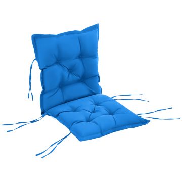 Outsunny Perna de Scaun de Gradina, Perna de Scaun in Aer Liber cu Cordoane de Prindere si Umplutura Groasa, Albastru, 100cm Latime | AOSOM RO