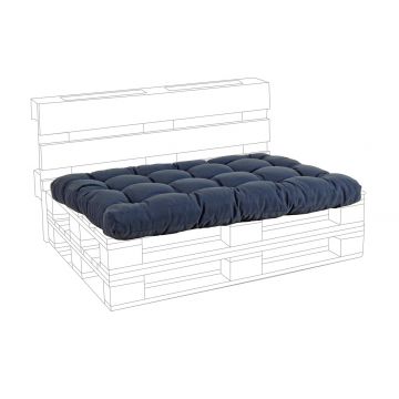 Perna de sezut pentru mobilier din paleti Poly230, Bizzotto, 120 x 80 x 10 cm, poliester, albastru denim