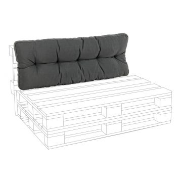 Perna de spatar pentru mobilier din paleti Poly230, Bizzotto, 120 x 45 x 10 cm, gri carbune